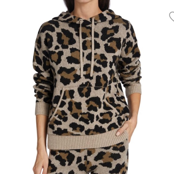 Generation Love Sweaters - Generation Love Chiara Leopard Print Knit Hoodie